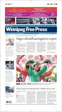 Portada de Winnipeg Free Press (Canadá)