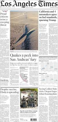 Portada de Los Angeles Times (USA)