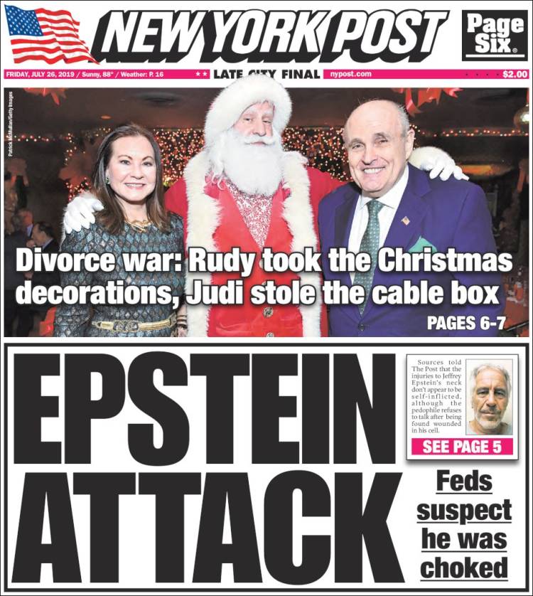 Portada de New York Post (États-Unis)