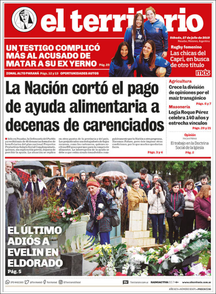 Portada de El Territorio (Argentina)