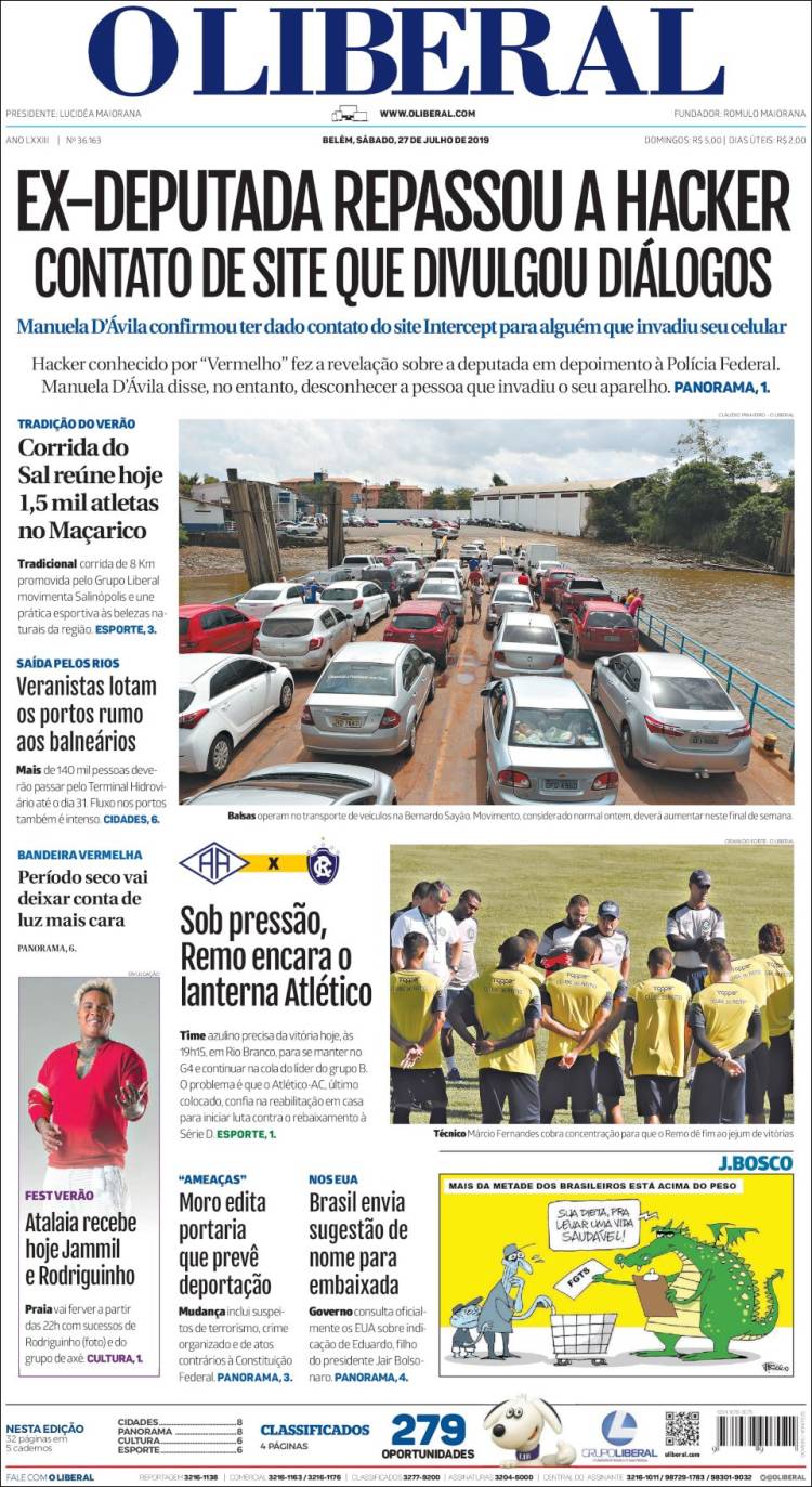 Portada de O Liberal (Brasil)