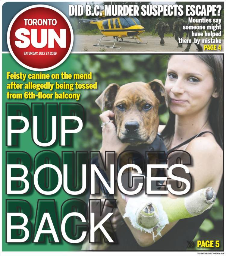 Portada de The Toronto Sun (Canadá)