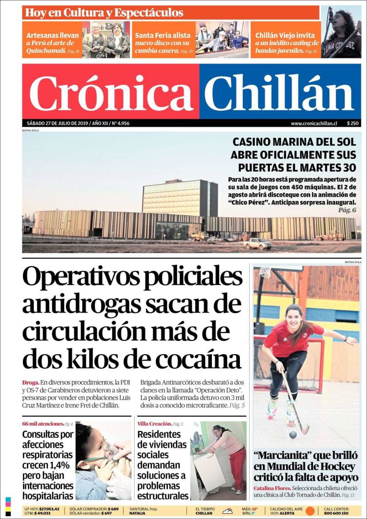 Portada de Crónica Chillán (Chile)