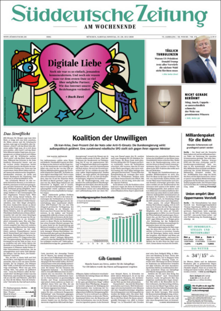 Portada de Sueddeutsche (Alemania)