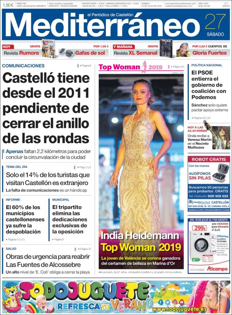 Portada de El Periódico Mediterraneo (Espa&ntilde;a)