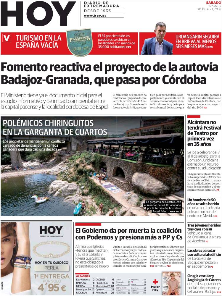Portada de Hoy - Badajoz (Espa&ntilde;a)