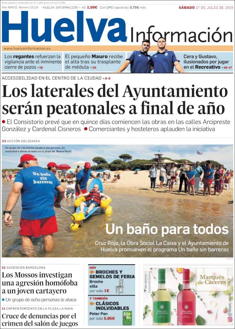 Portada de Huelva Información (Espa&ntilde;a)
