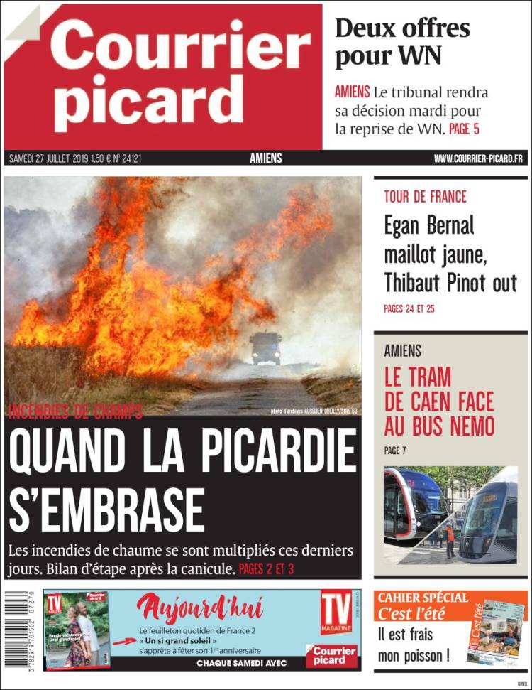 Portada de Courrier Picard (Francia)