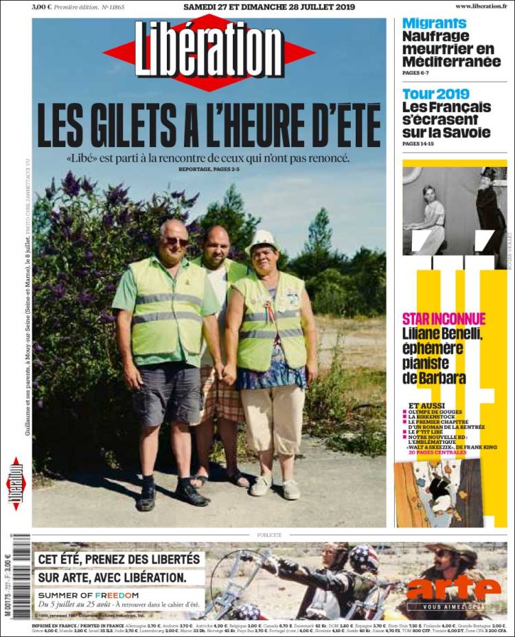 Portada de Libération (Francia)