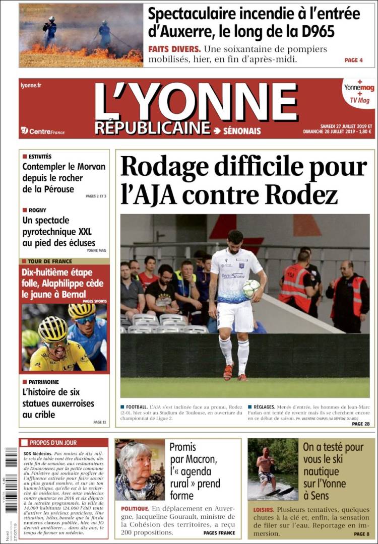 Portada de L'Yonne-Républicaine (Francia)