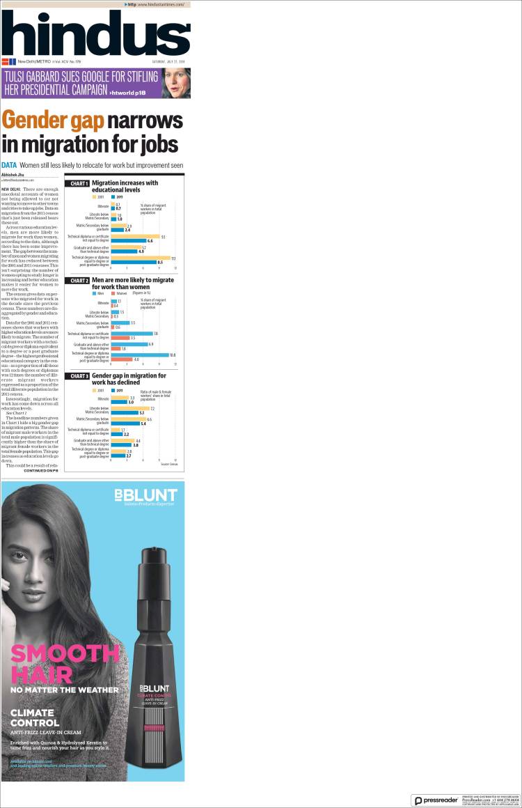 Portada de Hindustan Times (India)