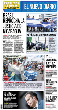 Portada de El Nuevo Diario (Nicaragua)