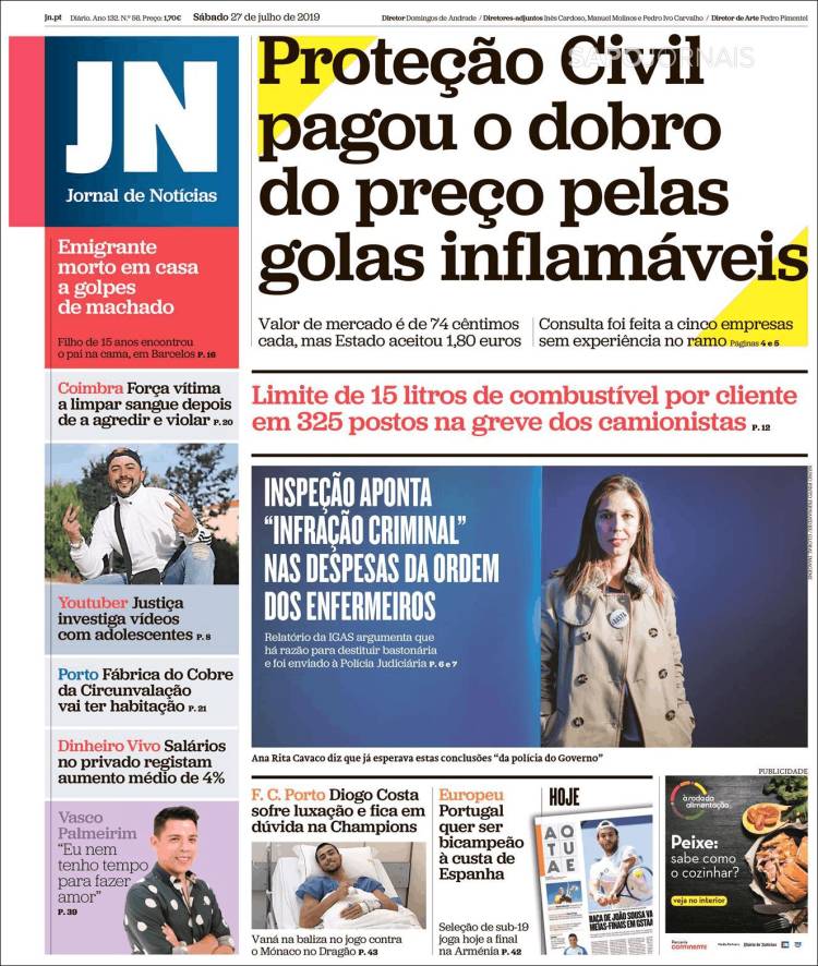 Portada de Jornal de Notícias (Portugal)