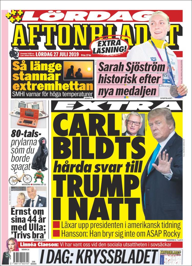 Portada de Aftonbladet (Suecia)