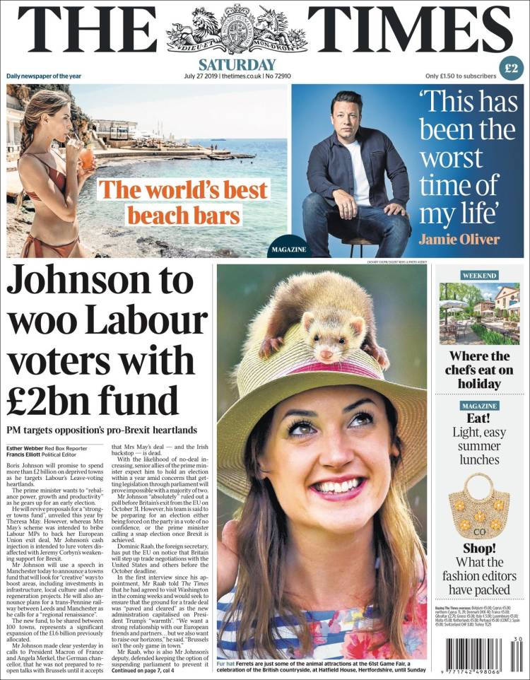 Portada de The Times (Reino Unido)