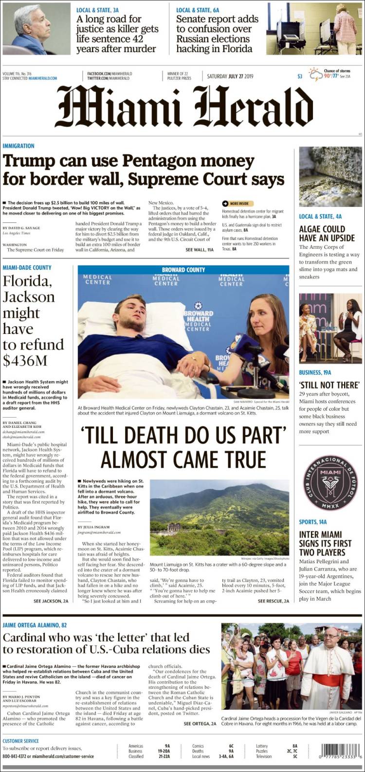 Portada de Miami Herald (USA)