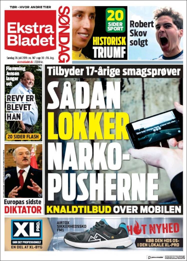 Portada de Ekstra Bladet (Danemark)
