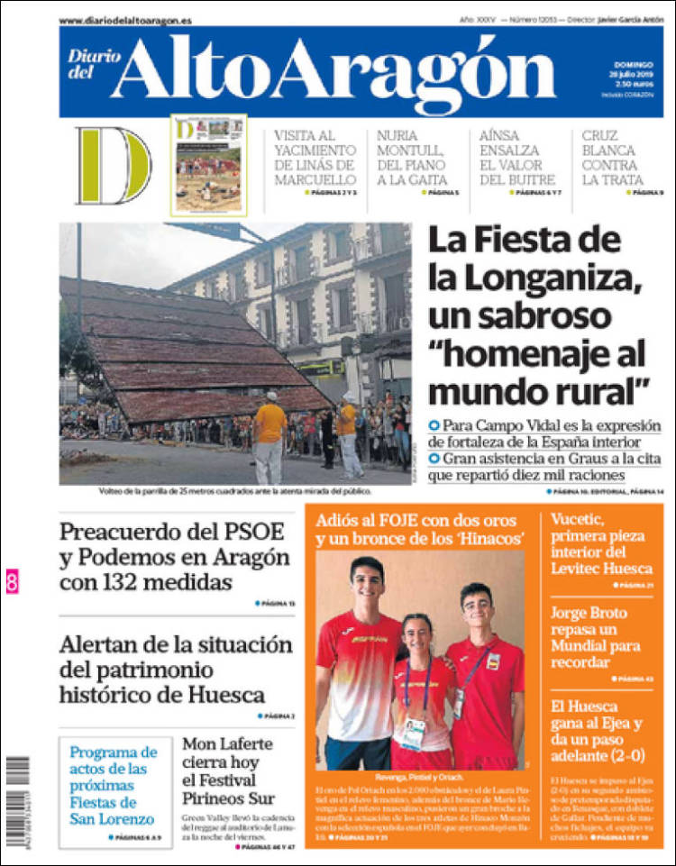 Portada de Diario del AltoAragón (Espagne)
