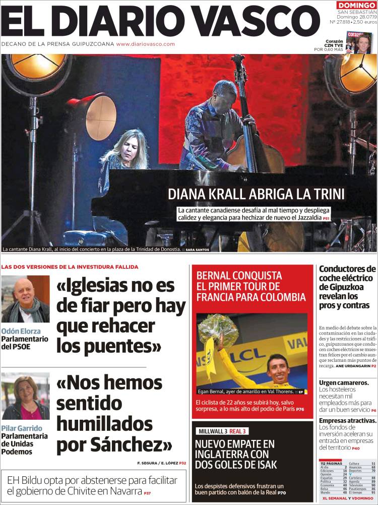 Portada de Diario Vasco (Espagne)