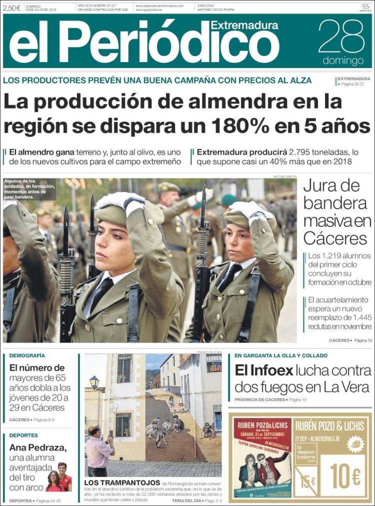 Portada de El Periódico de Extremadura (Espagne)