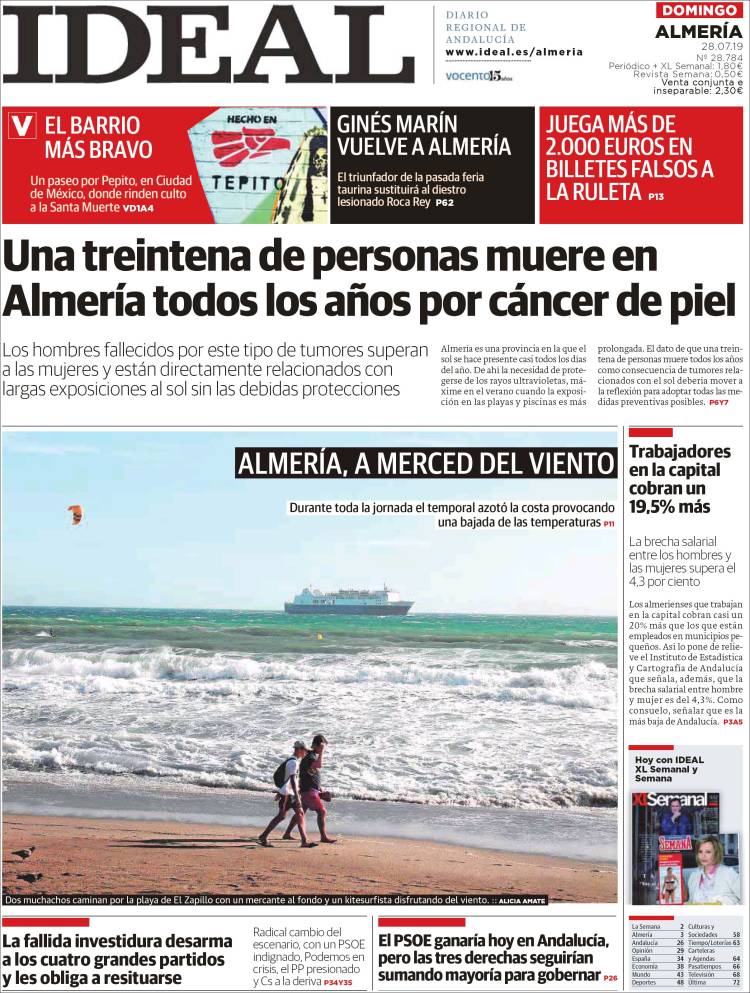 Portada de Ideal Almeria (Espagne)