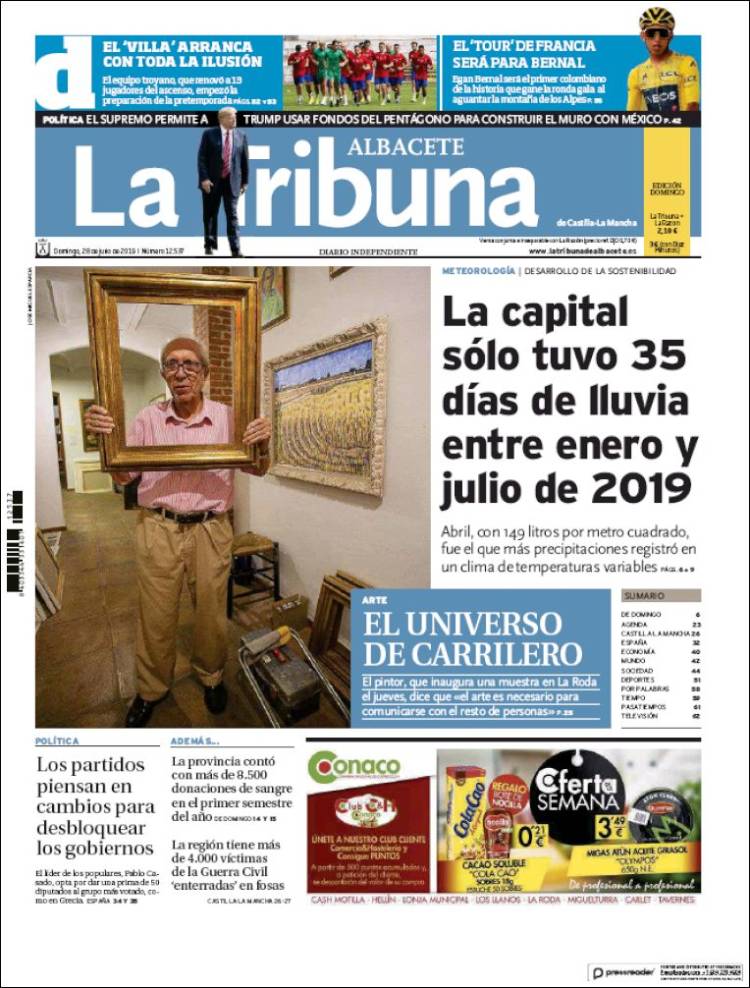 Portada de La Tribuna de Albacete (Espagne)