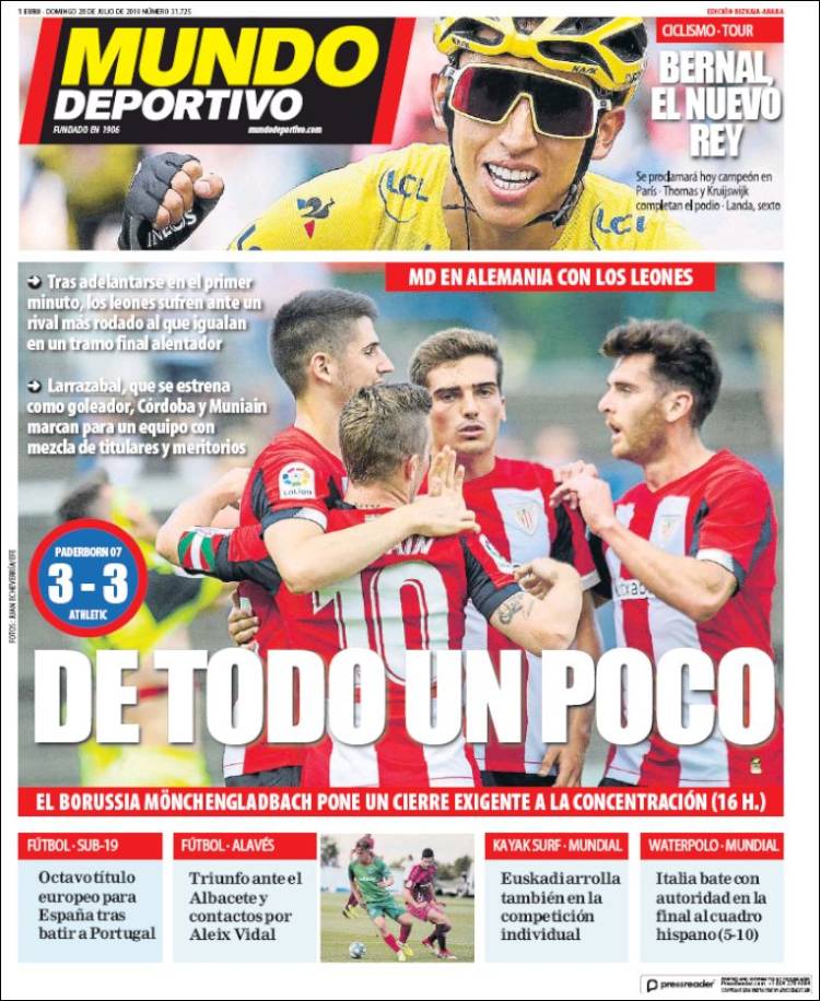 Portada de Mundo Deportivo Bizkaia (Espagne)
