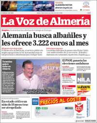 Portada de La Voz de Almería (Espagne)