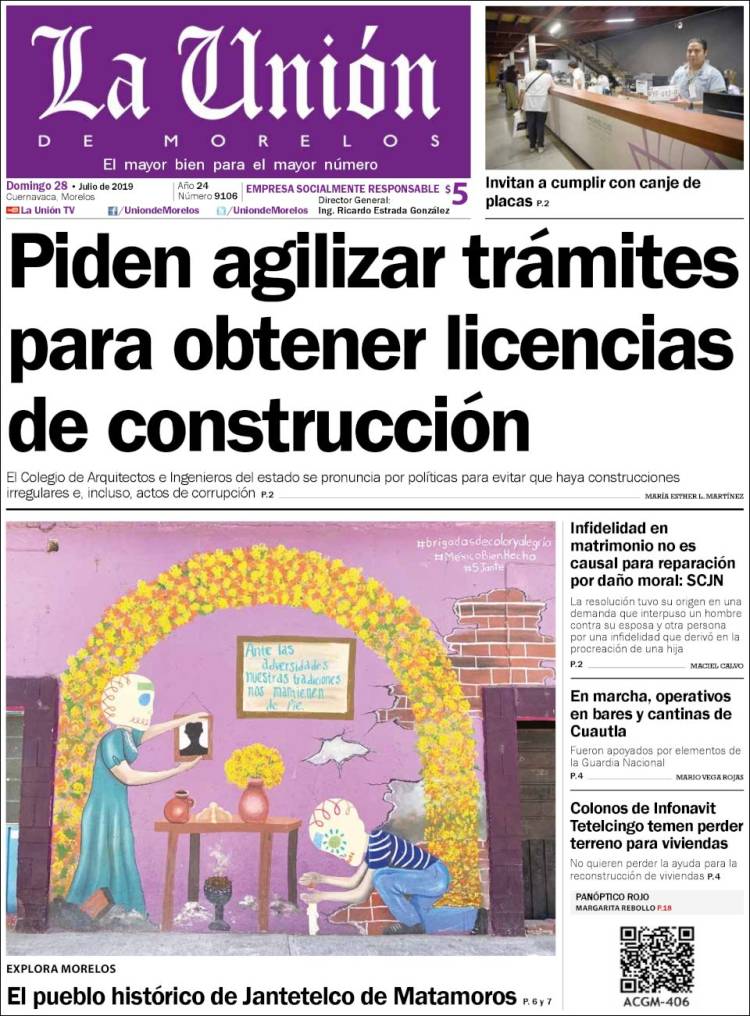 Portada de La Unión de Morelos (Mexique)