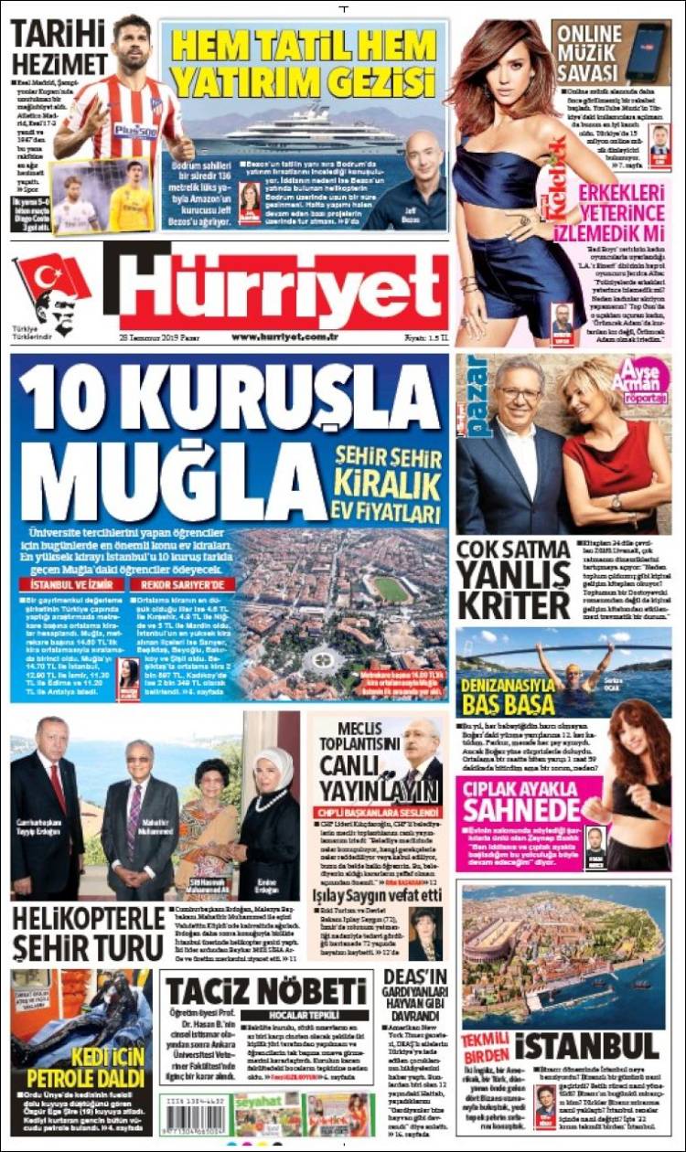 Portada de Hürriyet (Turquie)