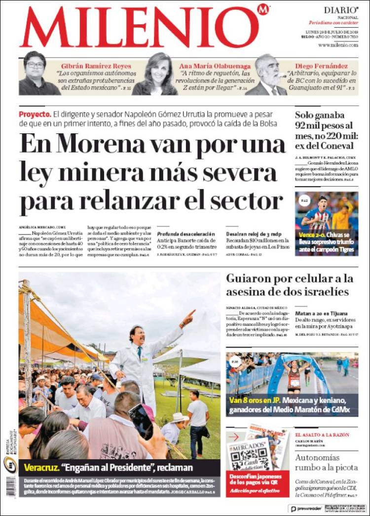 Portada de Milenio (Mexico)