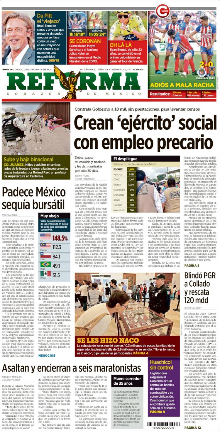 Portada de Reforma (Mexico)