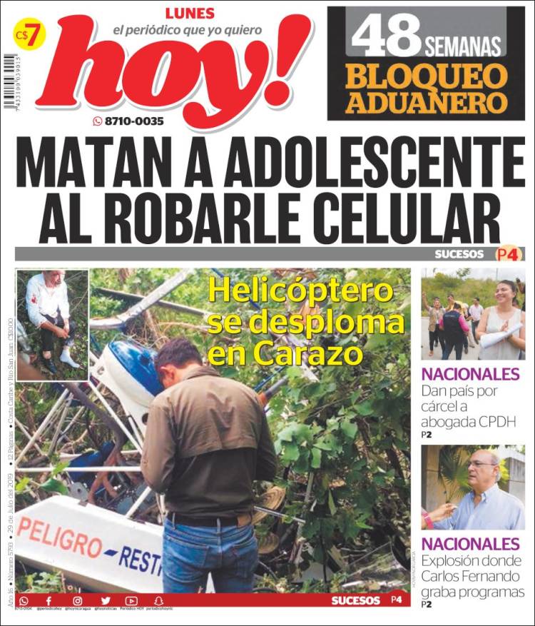 Portada de Hoy (Nicaragua)