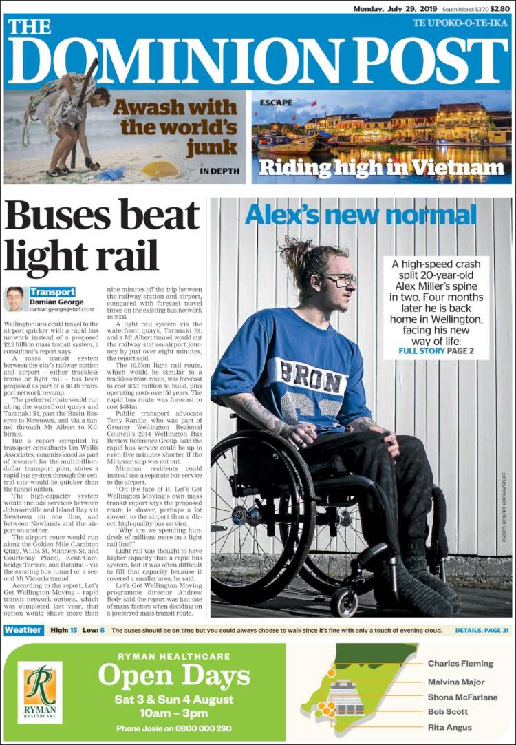Portada de The Dominion Post (Nueva Zelanda)