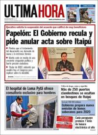 Portada de Última Hora (Paraguay)