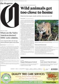 Portada de The Oregonian (USA)