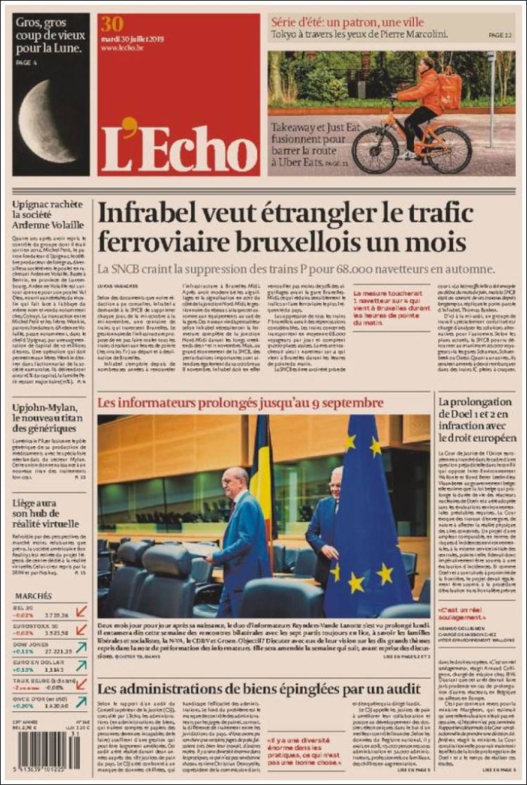 Portada de L'Echo (Belgium)