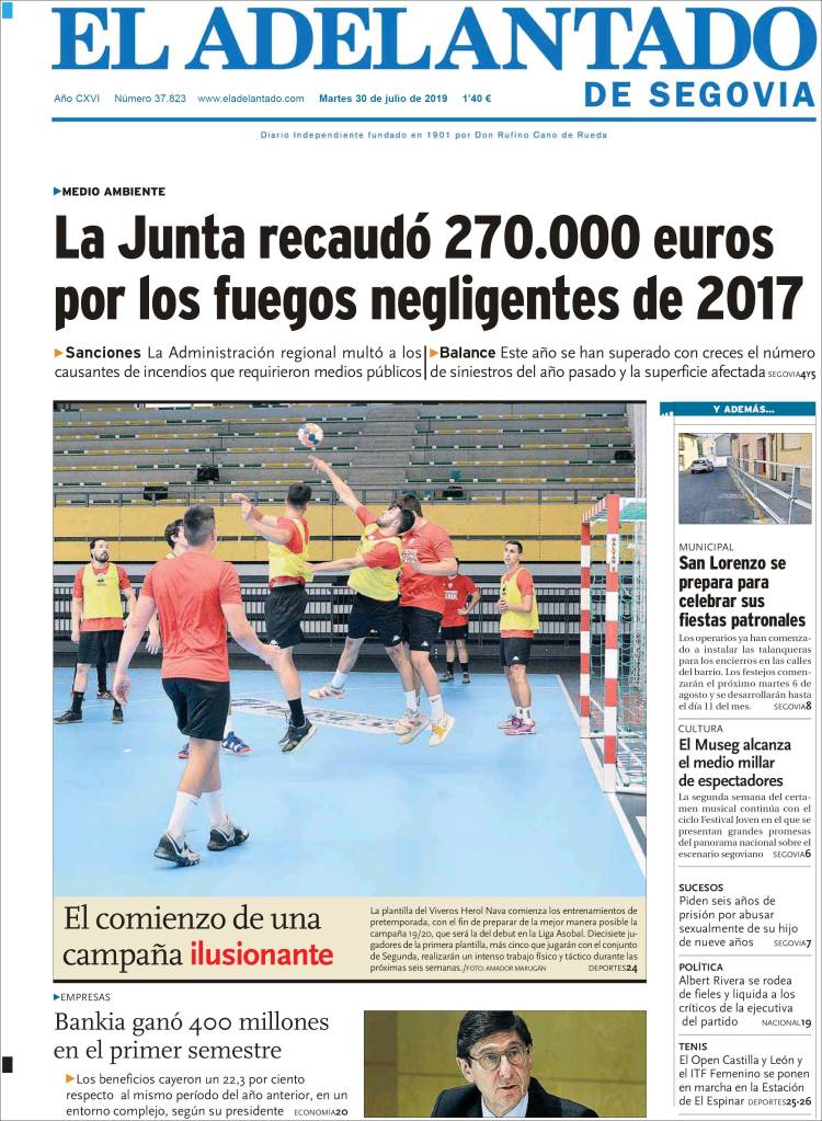 Portada de El Adelantado de Segovia (Spain)