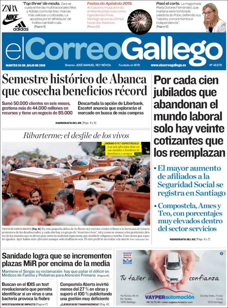 Portada de El Correo Gallego (Spain)