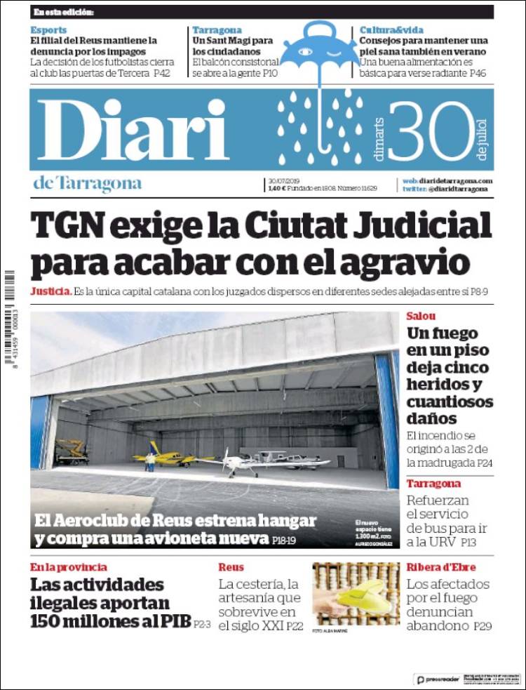 Portada de Diari de Tarragona (Spain)