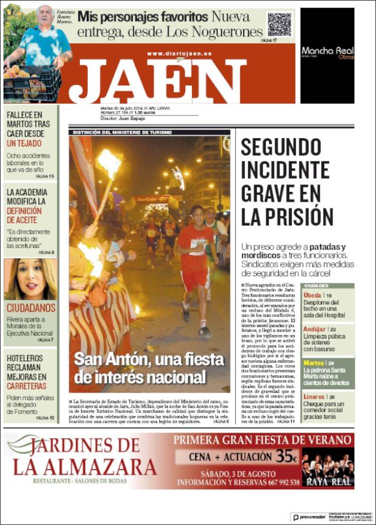 Portada de Diario Jaén (Spain)