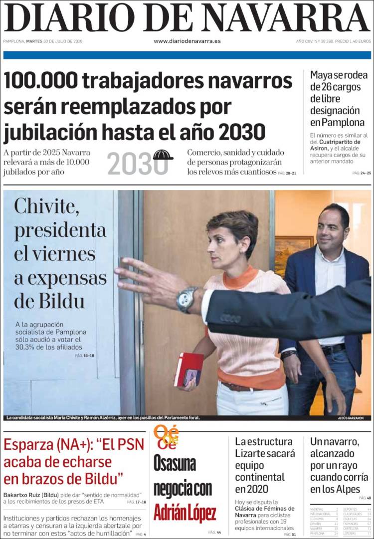 Portada de Diario de Navarra (Spain)