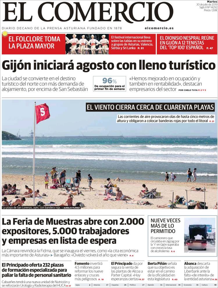 Portada de El Comercio - Gijón (Spain)