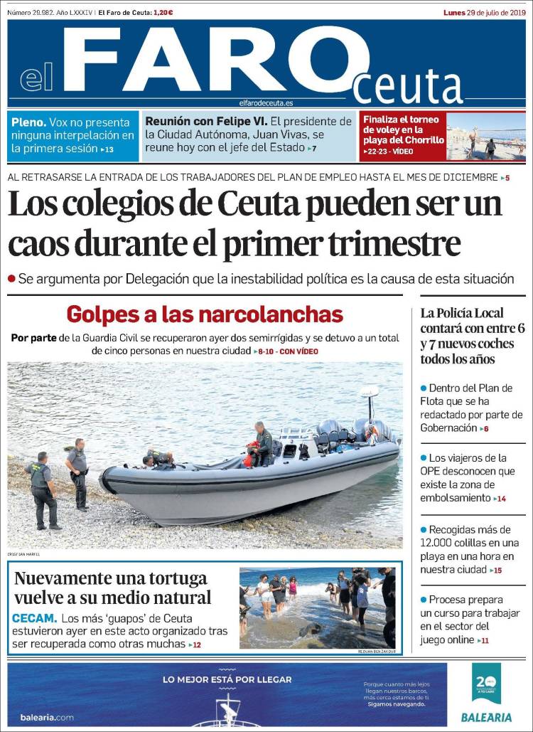 Portada de El Faro de Ceuta (Spain)
