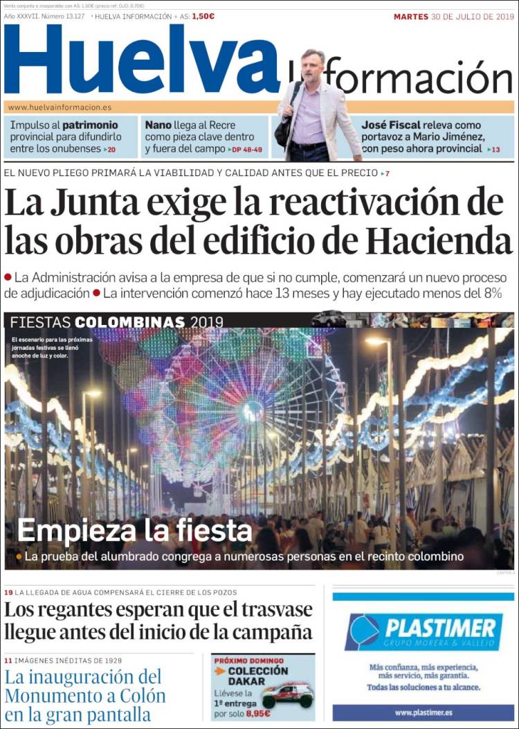 Portada de Huelva Información (Spain)