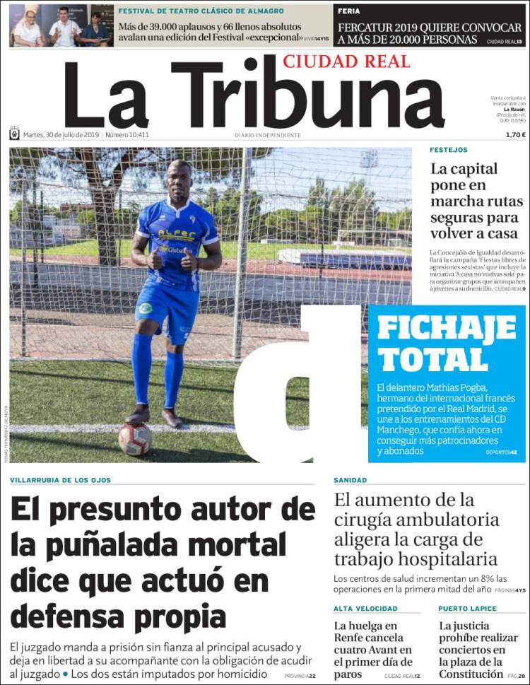 Portada de La Tribuna de Ciudad Real (Spain)