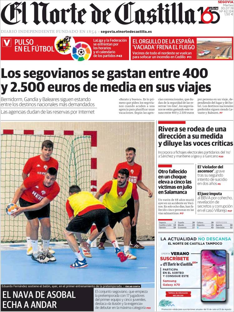 Portada de Norte de Castilla - Segovia (Spain)