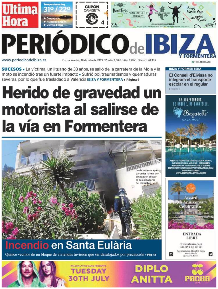 Portada de Periódico de Ibiza (Spain)