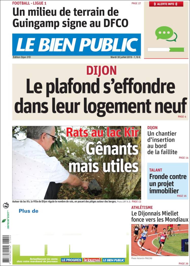 Portada de Le Bien Public (France)