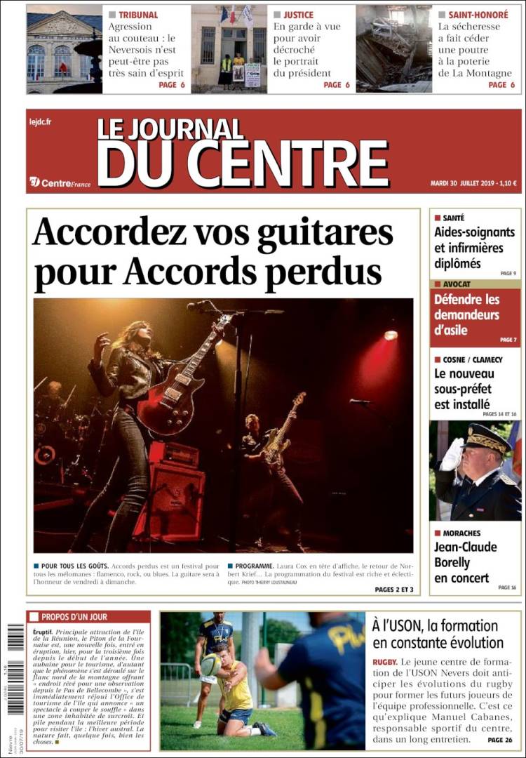 Portada de Le Journal du Centre (France)